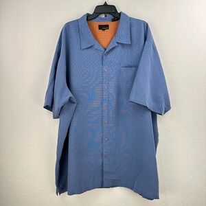 Oobe‎ Shirt Mens 3XL Blue Button Up Short Sleeve Vacation Casual